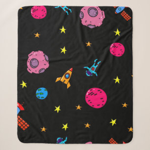 Space pattern sherpa blanket