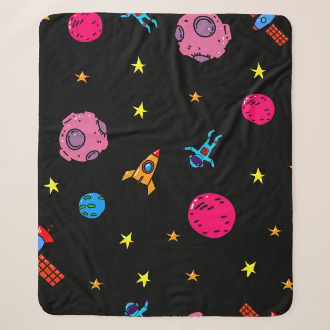 Space pattern sherpa blanket (Front)