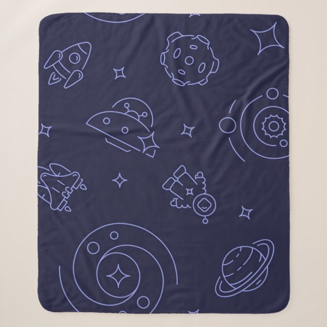 Space pattern sherpa blanket (Front)