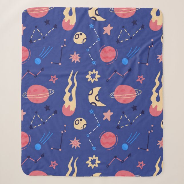 Space pattern sherpa blanket (Front)