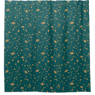Space pattern shower curtain