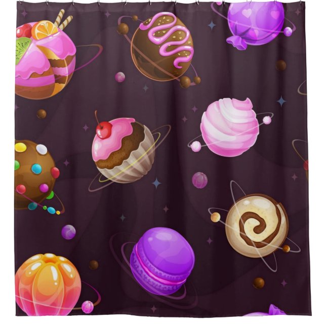 Space pattern shower curtain (Front)