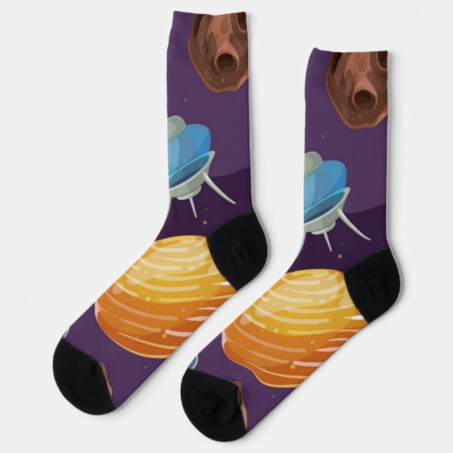 Space pattern socks (Left)
