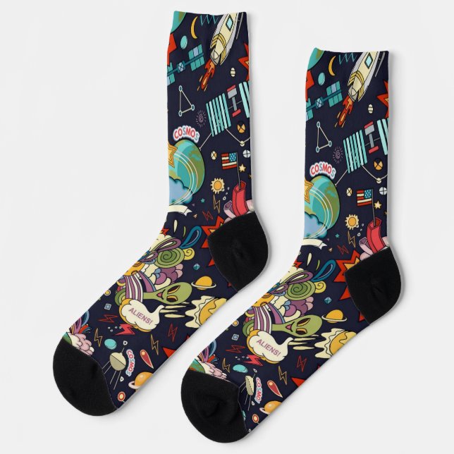 Space pattern socks (Left)