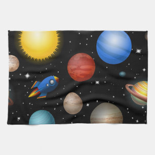 Space pattern tea towel