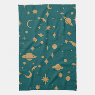 Space pattern tea towel