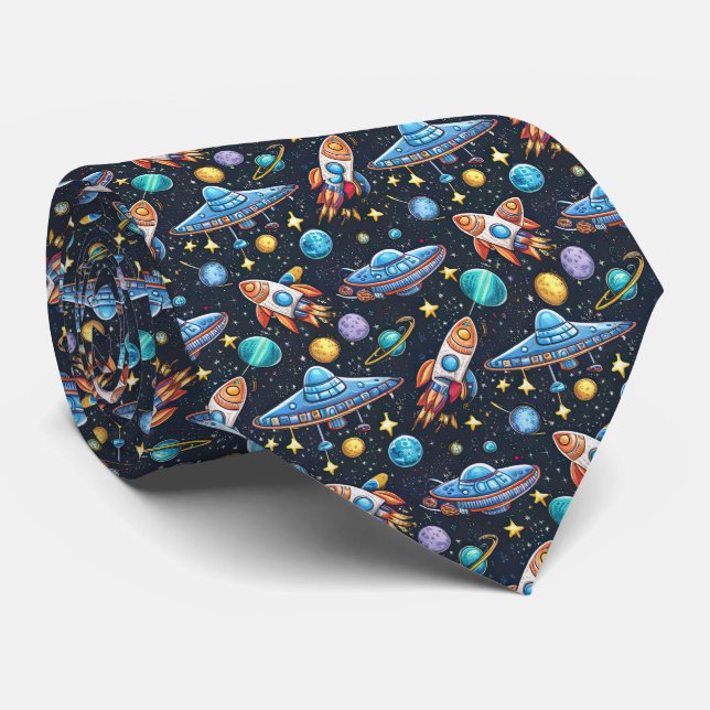 Space Pattern Tie (Rolled)
