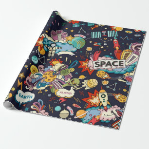 Space pattern wrapping paper