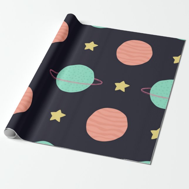 Space pattern wrapping paper (Unrolled)