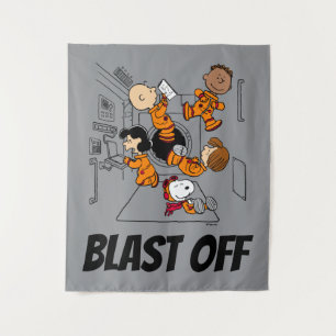 SPACE   Peanuts Gang in Space Tapestry