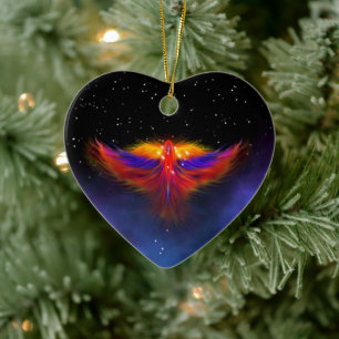 Space Phoenix Nebula Ceramic Ornament