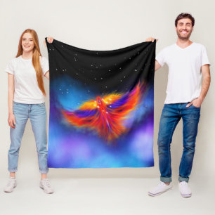 Space Phoenix Nebula Fleece Blanket