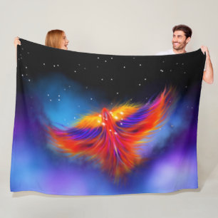 Space Phoenix Nebula Fleece Blanket
