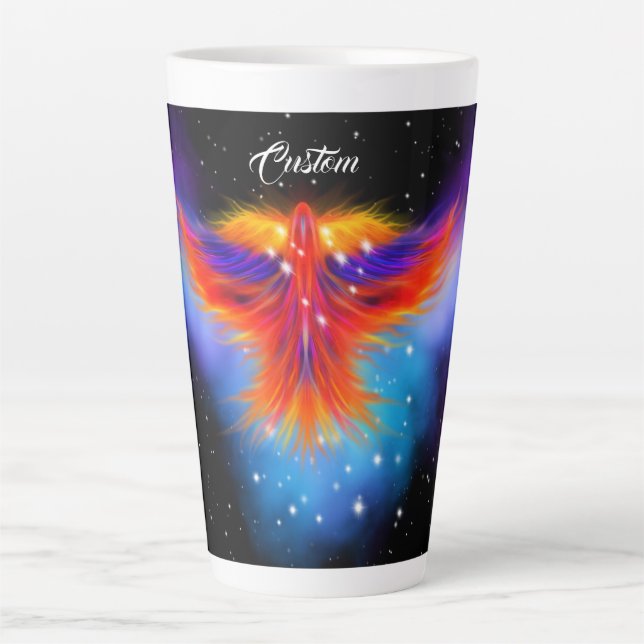 Space Phoenix Nebula Latte Mug (Front)
