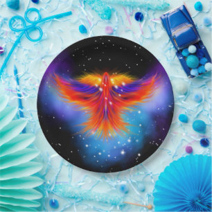Space Phoenix Nebula Paper Plate