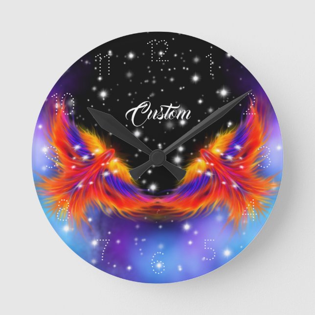 Space Phoenix Nebula Round Clock (Front)