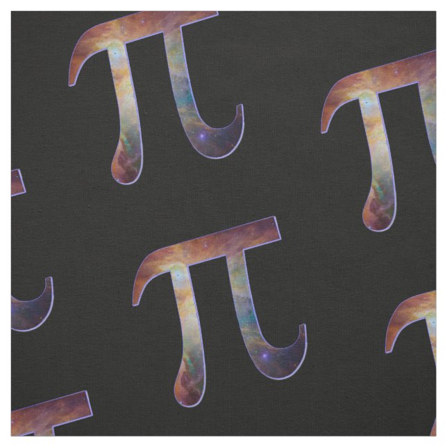 Space pi happy pi day galaxy math geek humour fabric (Swatch)