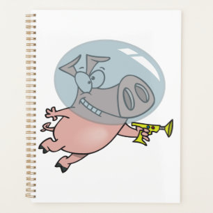 Space Pig with Ray Gun Funny Astronaut Planner