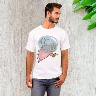 Space Pig with Ray Gun Funny Astronaut T-Shirt