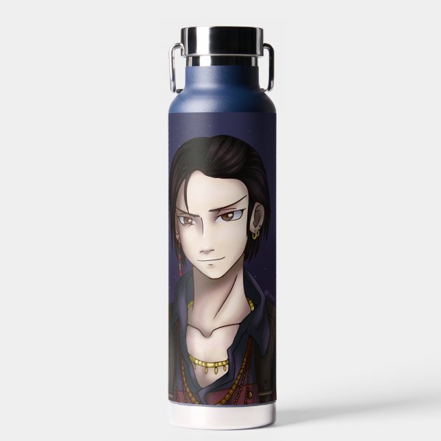 Space Pirate Portrait Water Bottle (Front)