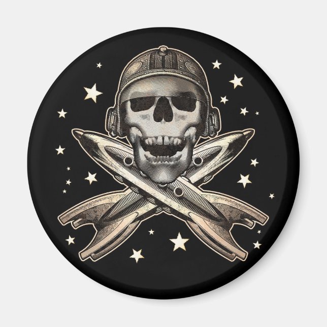Space Pirate Round Magnet (Front)