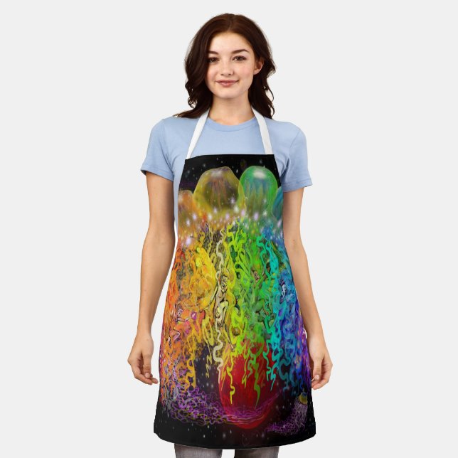 Space Pixies Rainbow Party Apron (Worn)