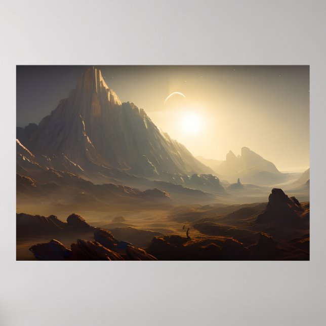 Space Planet Landscape Digital Art Poster #030 (Front)