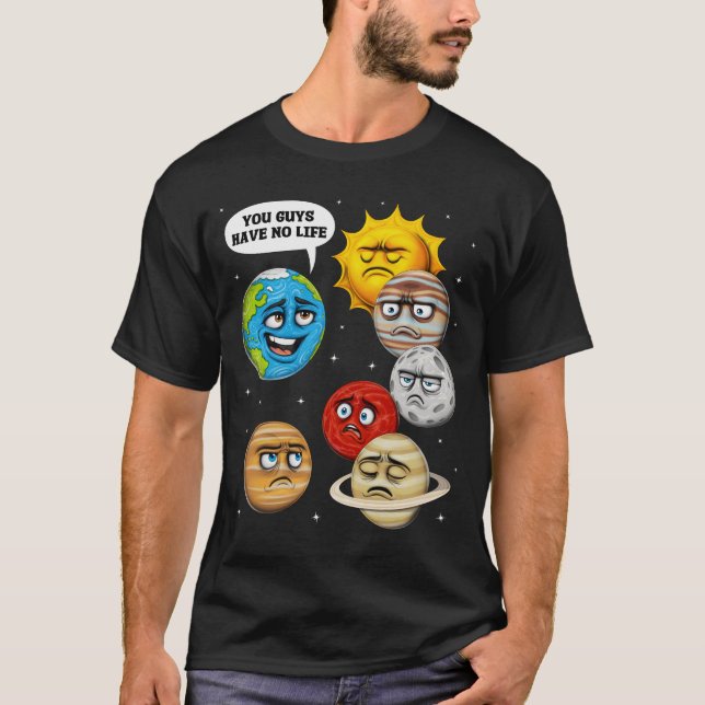 Space Planets Astronomy T-Shirt (Front)
