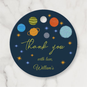 Space Planets Galaxy Stars Boy Baby Shower Gift Favour Tags