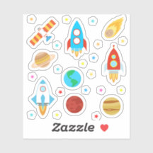 Space Planets Stars Rockets Comets Satelite