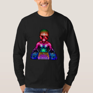 Space Psychedelic Rave Alien DJ Techno House Music T-Shirt