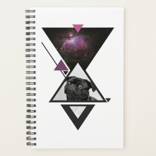 Space Pug Black Pug Dog Gift Idea For Pug Lovers Planner