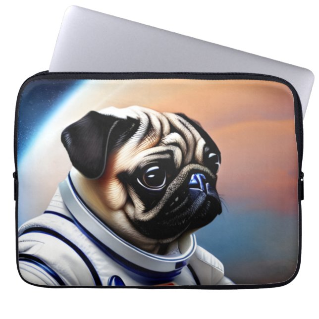 Space Pug Laptop Sleeve (Front)