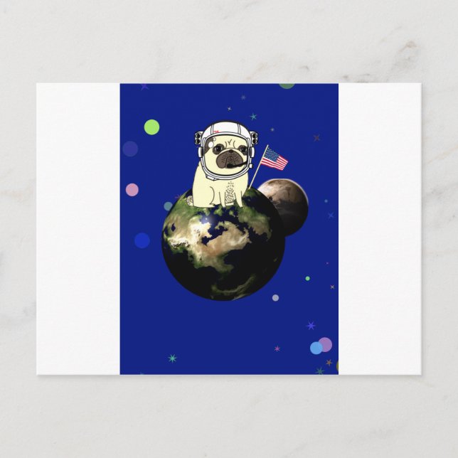 space pug postcard (Front)