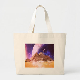 Space Pyramids Large Tote Bag