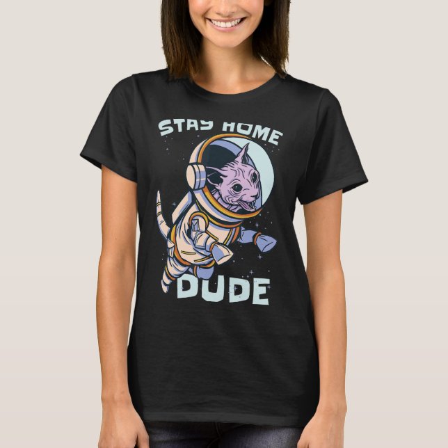 Space Quote Cat Spaceman Astronaut T-Shirt (Front)