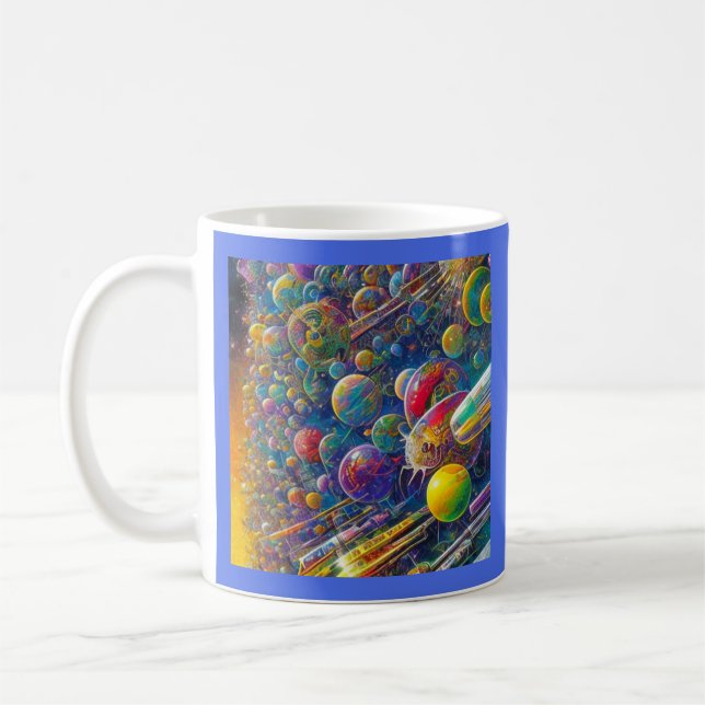 Space Race blue mug (Left)
