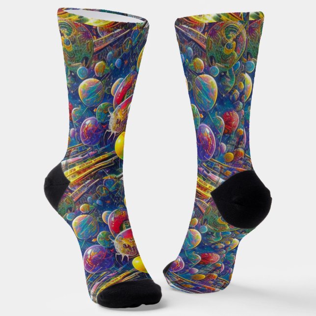 Space Race premium socks (Angled)