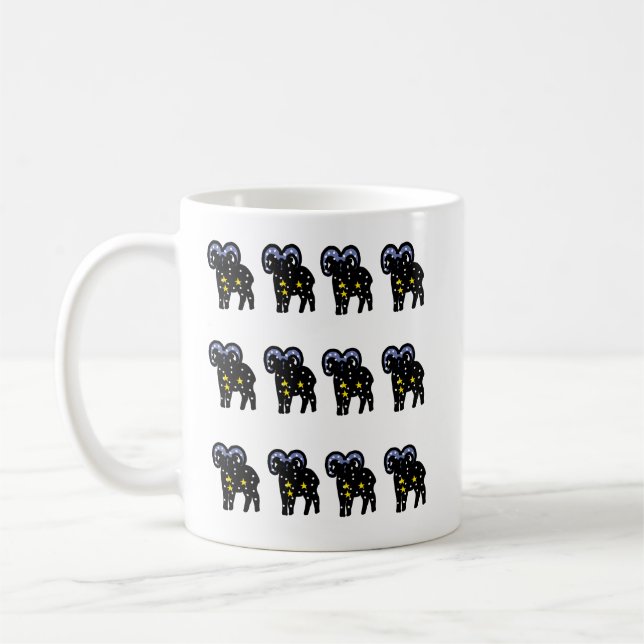 Space Ram Pattern Zodiac Mug – Aries Design (Left)