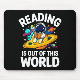 Space reading is out of this world funny book mouse pad