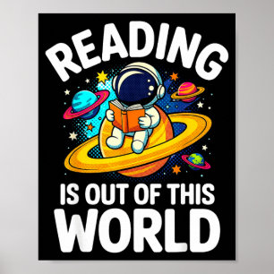 Space reading is out of this world funny book poster