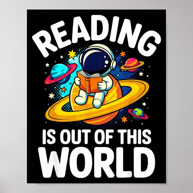 Space reading is out of this world funny book poster (Front)