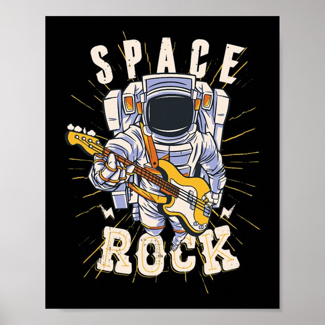 Space Rock Astronaut Guitar Music Lovers For Guita Poster (Front)
