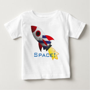 Space rocket baby shirt