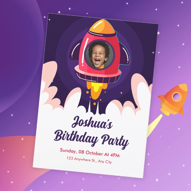 Space Rocket birthday Invitation (Creator Uploaded)