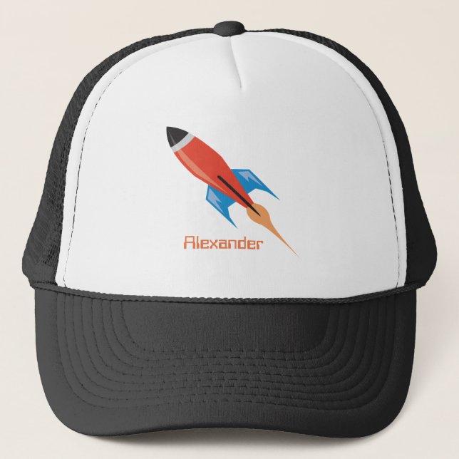 Space Rocket Boys Personal Name Trucker Hat (Front)