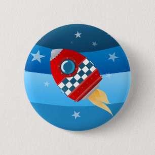 Space rocket - button badge