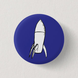Space Rocket from Space Port KARL (blue) 3 Cm Round Badge
