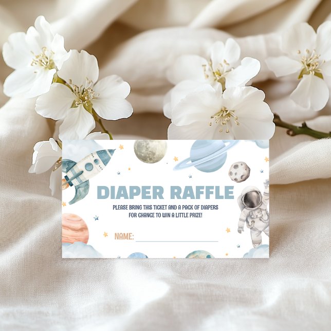 Space Rocket Houston We Have a Boy Raffle Enclosure Card (Creator Uploaded)