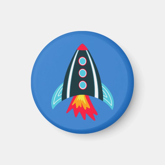 Space Rocket kids Magnet (Front)